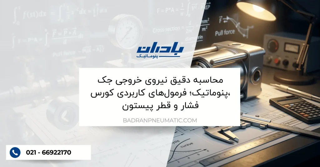 محاسبه دقیق نیروی خروجی جک پنوماتیک؛ فرمول_های کاربردی کورس، فشار و قطر پیستون